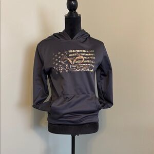 Realtree - Gray Hoodie with Camo Flag Design